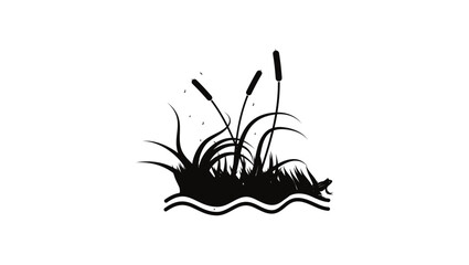 swamp emblem, black isolated silhouette - obrazy, fototapety, plakaty
