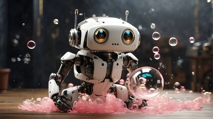 cute, ai, robot, technology, cyborg, android, robotic, artificial intelligence, futuristic, character, illustration, isolated, modern, digital, cartoon, funny, mascot, bot, toy, background, gesture