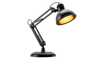black desk lamp, isolated on white background
