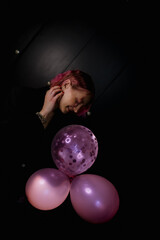 Naklejka premium child with balloon