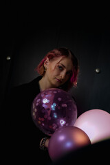 Naklejka premium person with disco ball