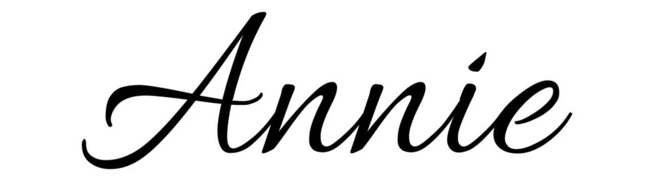 Annie - black color - name written - ideal for websites, presentations, greetings, banners, cards, t-shirt, sweatshirt, prints, cricut, silhouette, sublimation, tag

