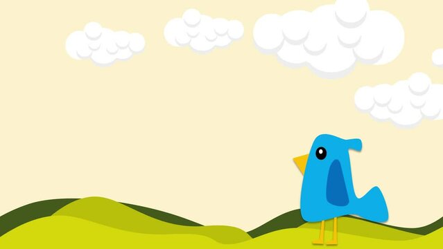 bird Day animated background illustration with bird animation