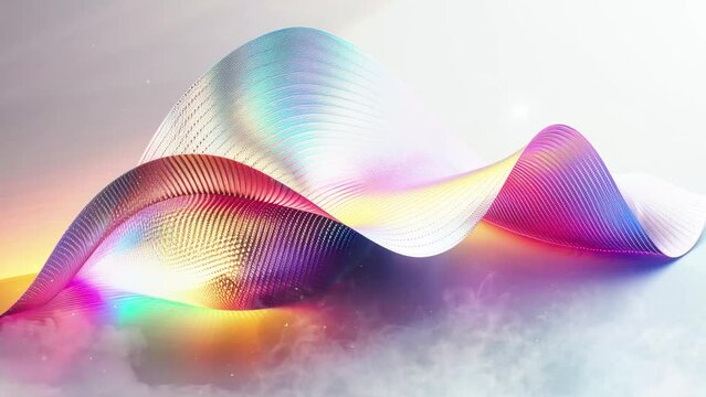  realistic render of a curved paraboloid shape prism. seamless looping overlay 4k virtual video animation background