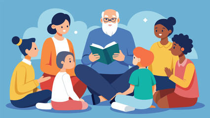 A storytelling session where older adults and teenagers take turns sharing their life experiences creating a deeper understanding and