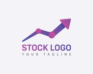 Rising up Arrow Finance stock vector logo template