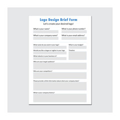 Logo brief design template.  