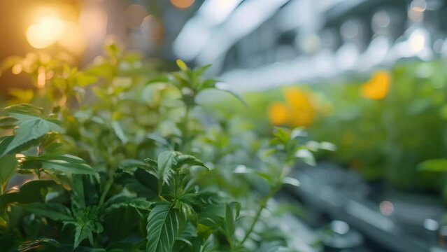 Researching Cannabis Therapeutics: A Modern Lab's Quest. Concept Cannabinoids, Medical Benefits, Treatment Options, Research Findings
