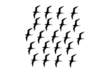 birds silhouette set, flying birds group silhouette vector illustration, birds flock flying in sky, set of plying birds silhouette, birds silhouettes set, birds silhouette, black,