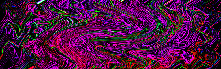 Bright abstract multicolor neon wave pattern. Creative ilustration
