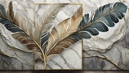 Ethereal Blossoms: Marble Panel Wall Art with Floral Designs