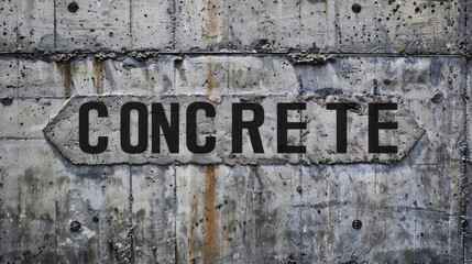 Concrete wall background with written word Concrete on it