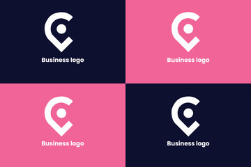 abstract c with map logo, map logo, map, direction, sleek, position logo, point, creative