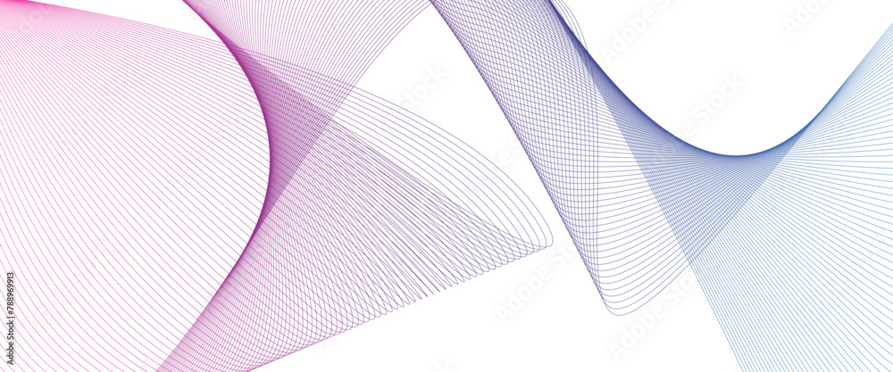 Poster Vector colorful wave lines pattern on wave line dynamic wave of many lines on white background with space for your text design.