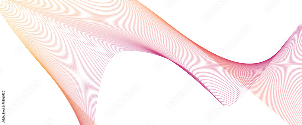 Poster Vector colorful wave lines pattern on wave line dynamic wave of many lines on white background with space for your text design.