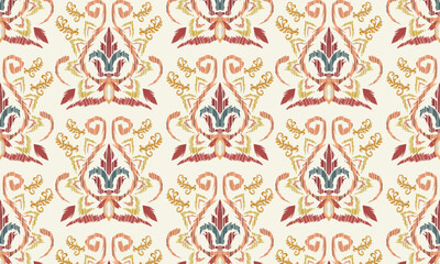Hand draw ikat floral paisley embroidery .geometric ethnic oriental pattern traditional.ethnic background, simple style - great for textiles, banners, wallpapers, wrapping - vector design
