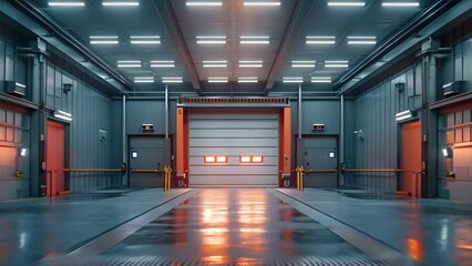 Modern Vehicle Inspection Bay - Clean, Symmetrical Design with Ample Space. Concept Automotive, Inspection, Modern, Design, Space