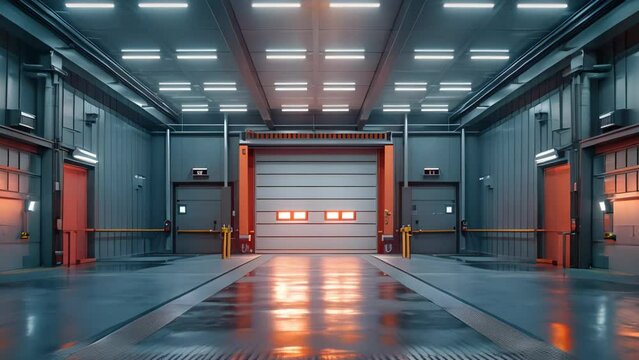 Modern Vehicle Inspection Bay - Clean, Symmetrical Design with Ample Space. Concept Automotive, Inspection, Modern, Design, Space