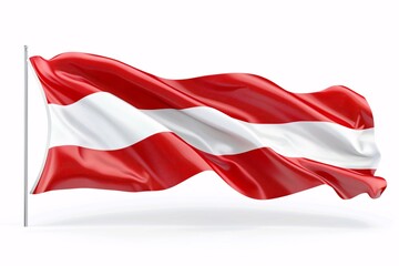 Naklejka premium Authentic waving banner of Austria on a blank backdrop.