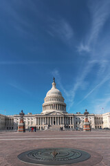 A symbol of Democracy.  Capitol Building against blue sky, Washington, DC.