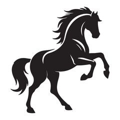 Vector black horse silhouette vintage