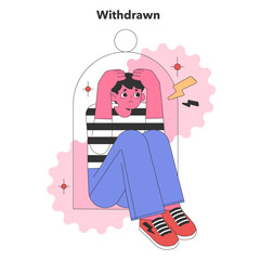 Withdrawn concept. Flat vector illustration
