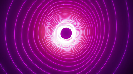 Purple energy magic hi-tech light digital tunnel frame made of futuristic energy lines. Abstract background