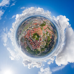 Gothenburg, Sweden. Skansen Kronan - fortress tower. Panorama of the city in summer in cloudy...