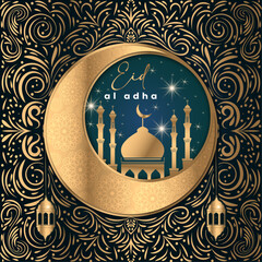 Eid al-Adha or the Feast of Sacrifice greetings card.