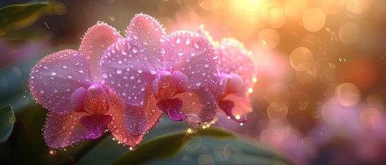 a close up of a flower with water droplets on it