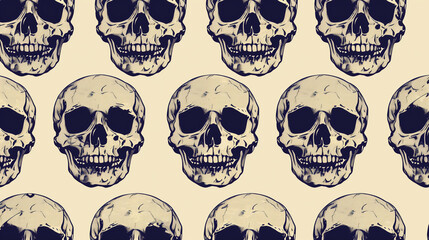 seamless pattern of  skulls