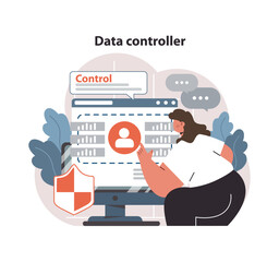 Data controller concept. Flat vector illustration
