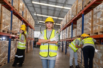 Professional warehouse worker team full skill quality for maintenance and training in industry factory workers, warehouse Workshop for factory operators, mechanical engineering team production. - 788977323