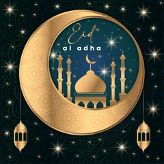 Eid al-Adha or the Feast of Sacrifice greetings card.