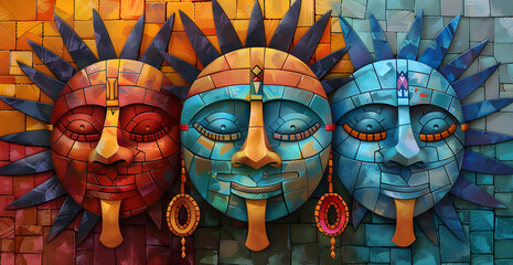 a catalog of Aztec Tonatiuh ( The sun god)