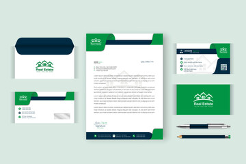 Vector clean minimal professional stationery design.	

