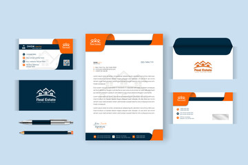 Vector clean minimal professional stationery design.	
