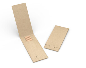 Blank toothpick drawer paper box for branding. 3d render illustration.
