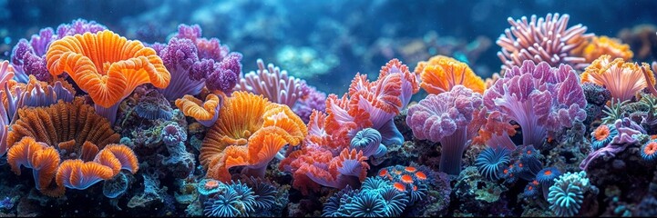 Banner under sea photograph of colorful marine life on coral reef