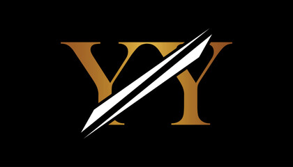 yy letter logo design template elements. yy vector letter logo design.