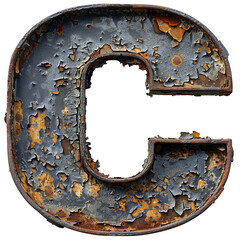 Isolated Rusty 3D Letter C