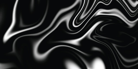 Obraz premium Abstract flowing liquid curve line. Silver black metallic. Modern fluid background. Beautiful Marbling liquify. Black and silver background