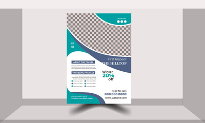 Professional Travel flyer template design 