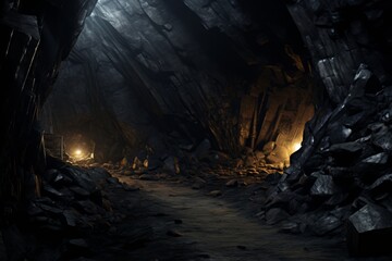 illustration of a mining cave