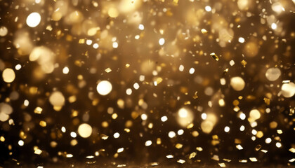 sparks confetti background Luxury Glitter light  top backdrop  particles card golden bottom  Holiday award particle gold black blink bokeh bright celebration champion decorati