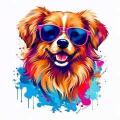 A dog colorful splash art Vector art