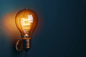  light bulb on black background , business ideas, coming up with ideas - obrazy, fototapety, plakaty