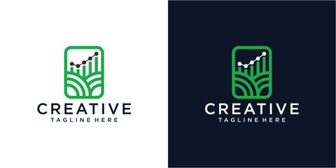 Creative farm analytic logo design template.