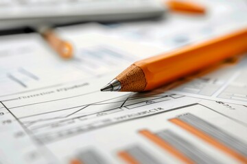 calculator and pen on financial data, finance, business, money