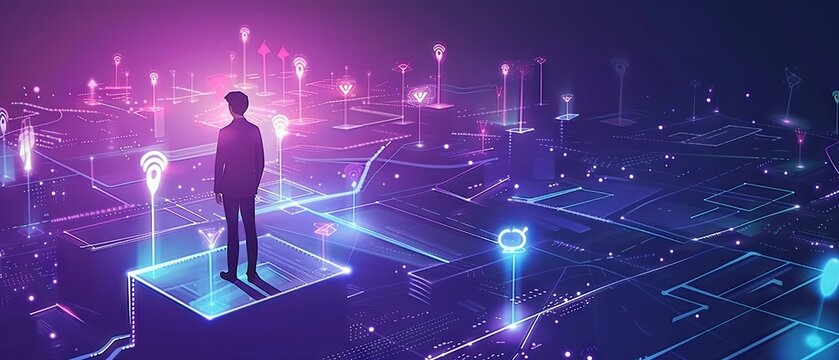 Innovative Businessman Presenting Cutting-Edge IoT Solutions and Products for Smart Connectivity - Powered by Adobe